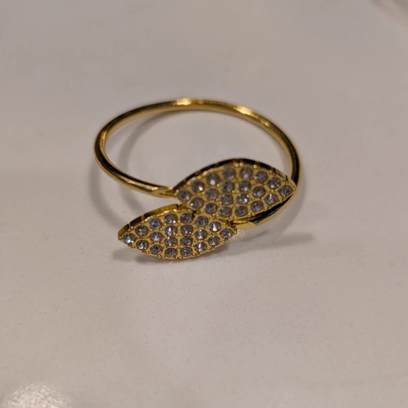 New Crystal Gold Leaf Napkin Holder Set of 10 - Picture 7 of 8